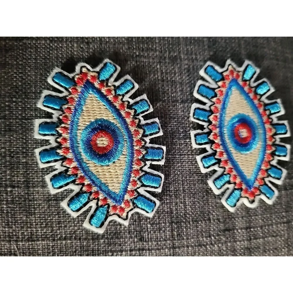 Embroidered Eyeball Lot Of 2 Applique 2